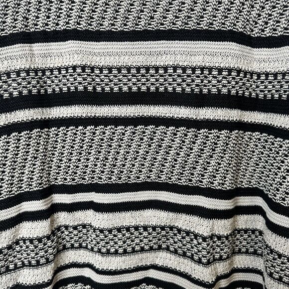 J Jill Women Oversized Sweater Size Small Knit Stripe Linen Blend Black White - Picture 5 of 10